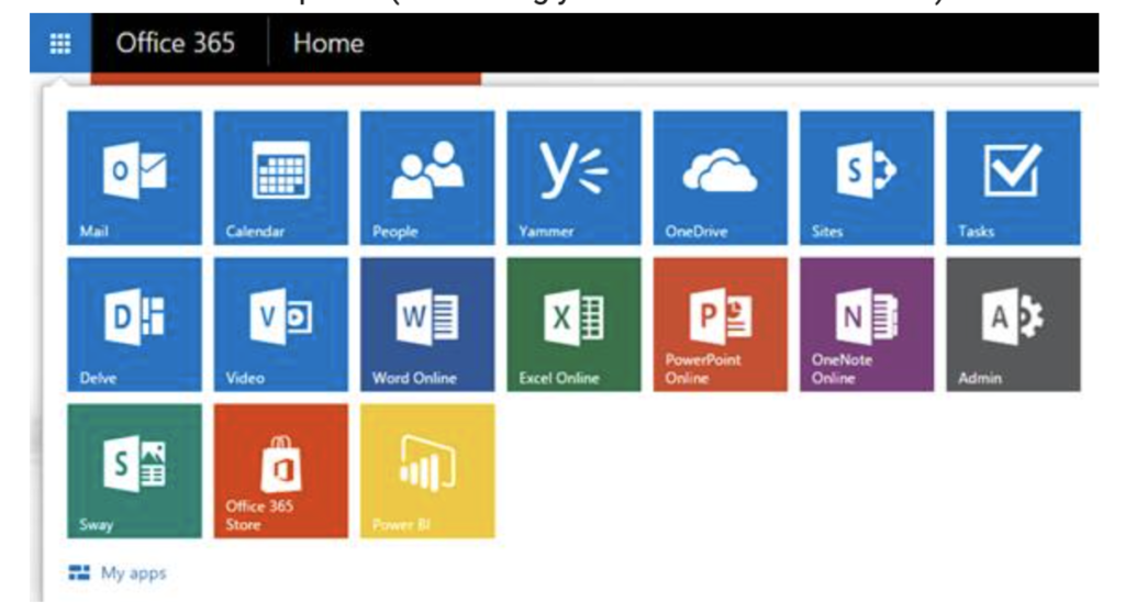 Microsoft Launch Apps screen