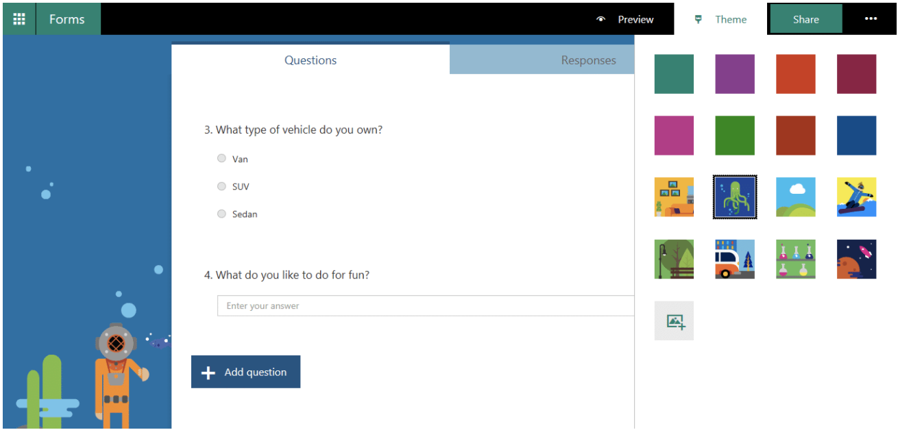 Microsoft Forms themes